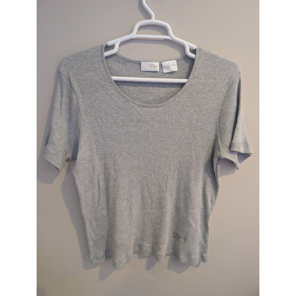 Elizabeth By Liz Claiborne size 1 (US 16-18) woman's gray shirt baby tee